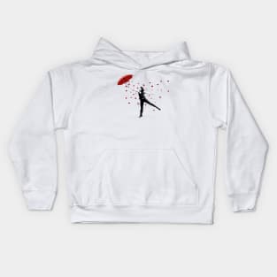 Banksy Style umbrella girl Kids Hoodie